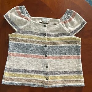 Madewell Texture and Thread striped button up top